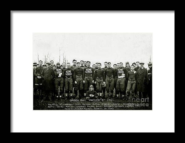 1921 Green Bay Packers Team Framed Print