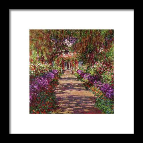 A Pathway in Monet's Garden Framed Print