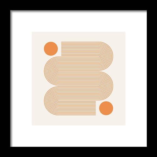 Abstract contemporary aesthetic background with geometric Sun lines. Earth tone, golden color. Boho wall decor. Mid century modern minimalist art...