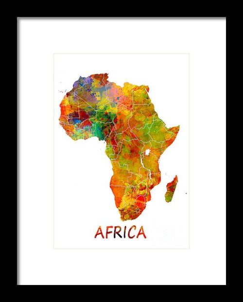 Africa map colored Framed Print