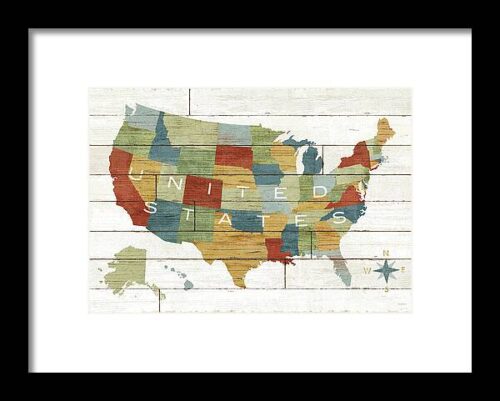 Barnboard Map #1 Framed Print