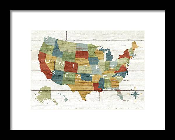 Barnboard Map #1 Framed Print