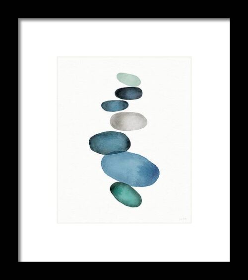 Beach Stones 1- Art by Linda Woods Framed Print