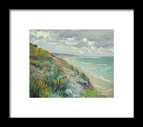 Cliffs by the sea at Trouville Framed Print