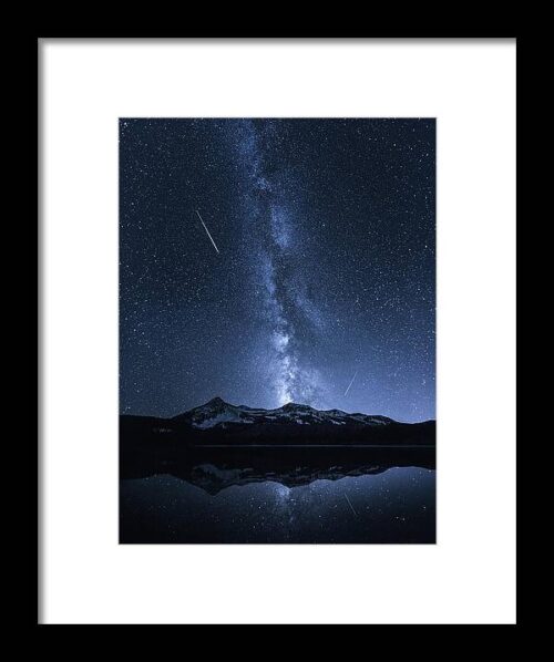 Galaxies Reflection Framed Print
