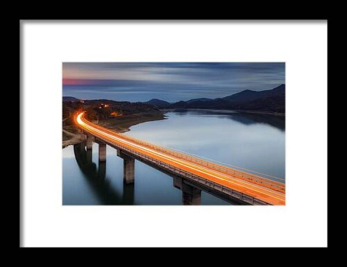 Glowing Bridge Framed Print