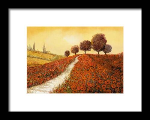 La Collina Dei Papaveri Framed Print
