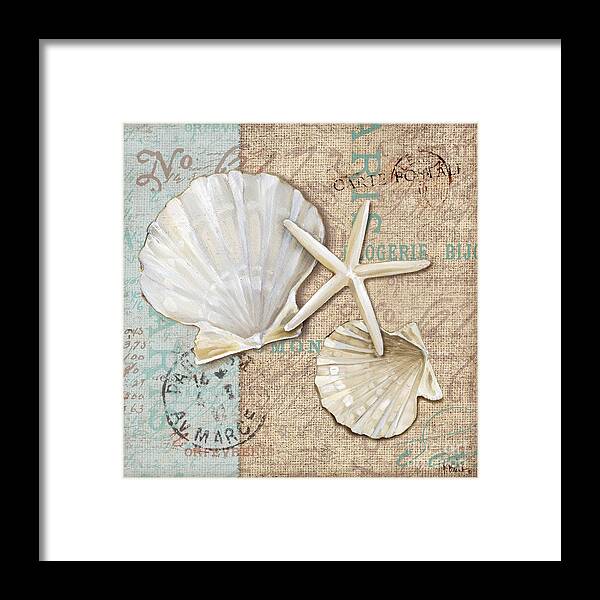 Linen Shells I Framed Print Linen Shells I Framed Print
