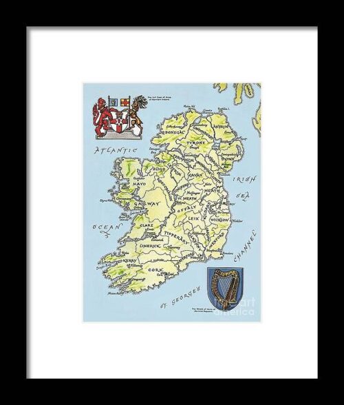 Map of Ireland Framed Print