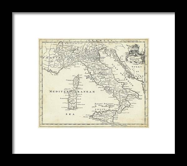 Map Of Italy #1 Framed Print