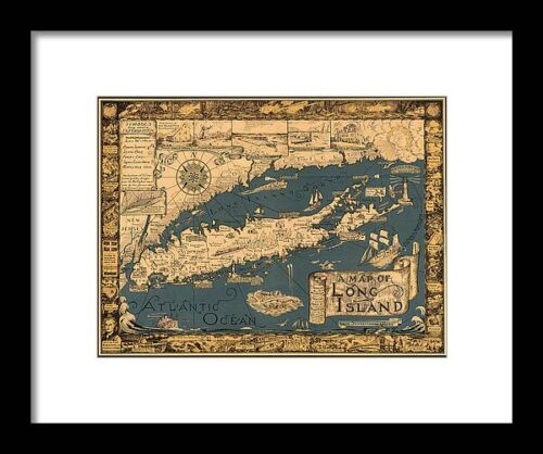 Map of Long Island Framed Print