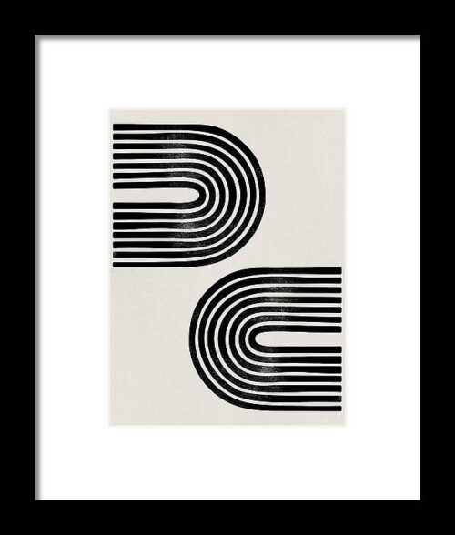 Mid Century Abstract Geometric Framed Print