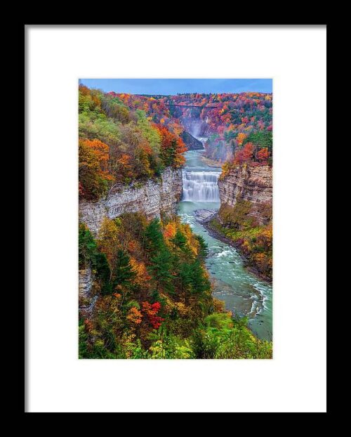 Middle Falls Of Letchworth State Park Framed Print
