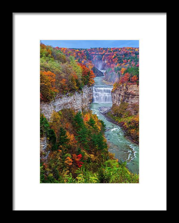 Middle Falls Of Letchworth State Park Framed Print