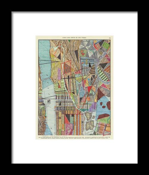 Modern Map Of New York I Framed Print