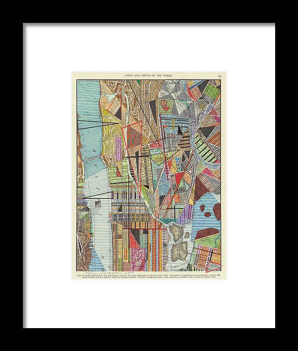 Modern Map Of New York I Framed Print Modern Map Of New York I Framed Print