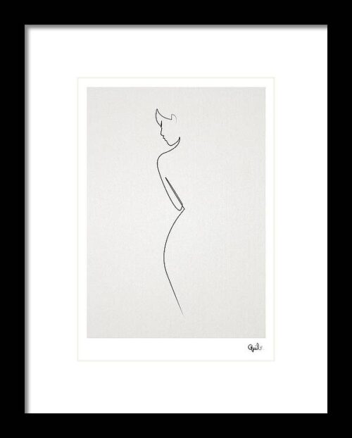 One Line Nude Framed Print