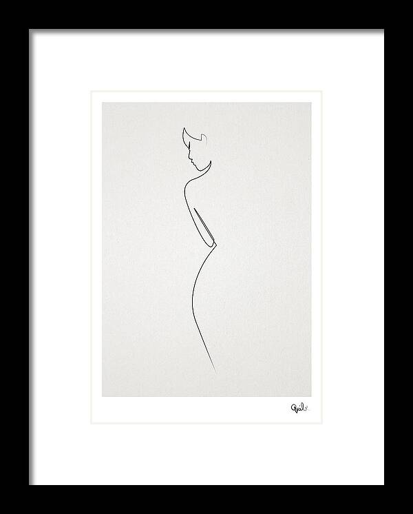One Line Nude Framed Print