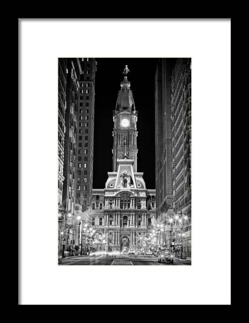 Philadelphia City Hall at Night Framed Print