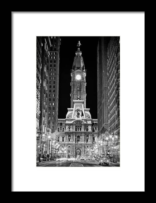 Philadelphia City Hall at Night Framed Print