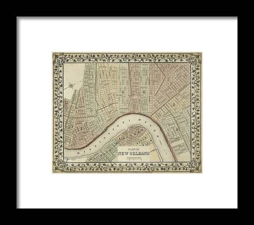 Plan Of New Orleans #1 Framed Print