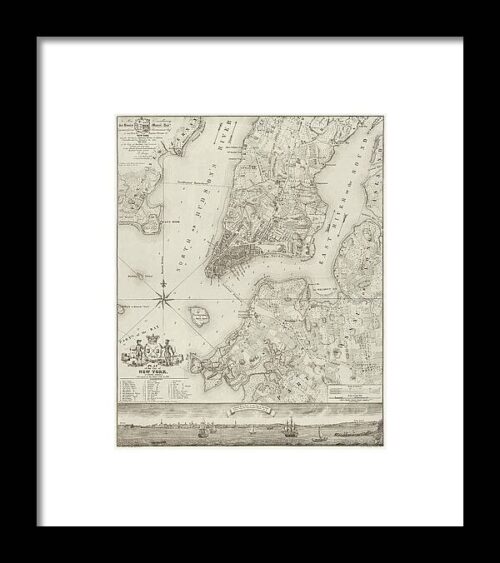 Plan of the City of New York, copied from the Ratzer Map 1767 Framed Print