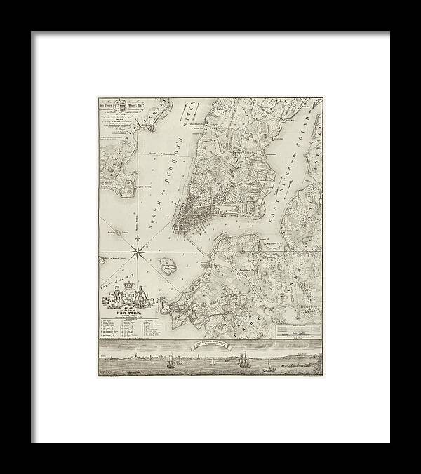 Plan of the City of New York, copied from the Ratzer Map 1767 Framed Print