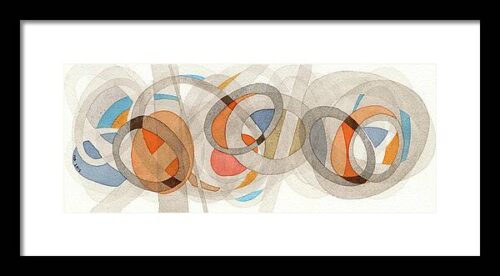 Sepia & Orange Circles Framed Print