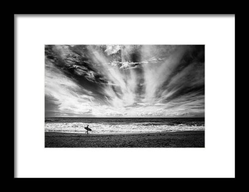 The Loneliness Of A Surfer Framed Print