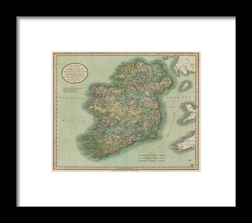 Vintage Map Of Ireland #1 Framed Print