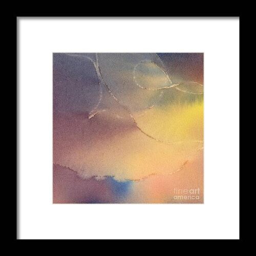 Yellow Orange Blue Watercolor Square Design 3 Framed Print