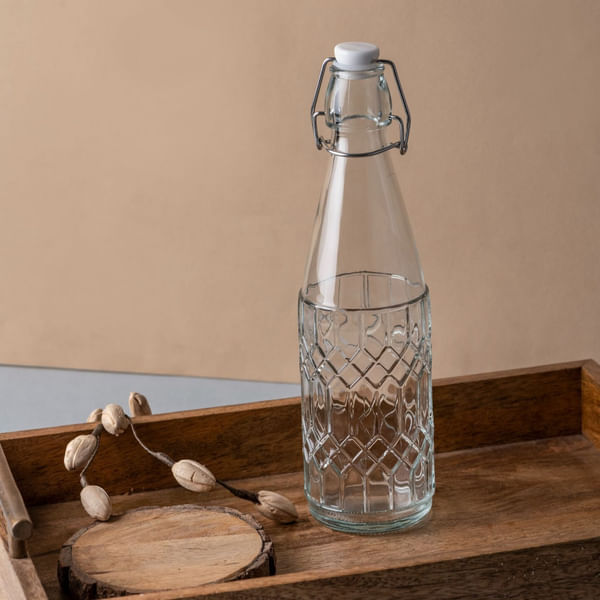 Bottle - Glass Cliptop - Modern Textured - Single Piece