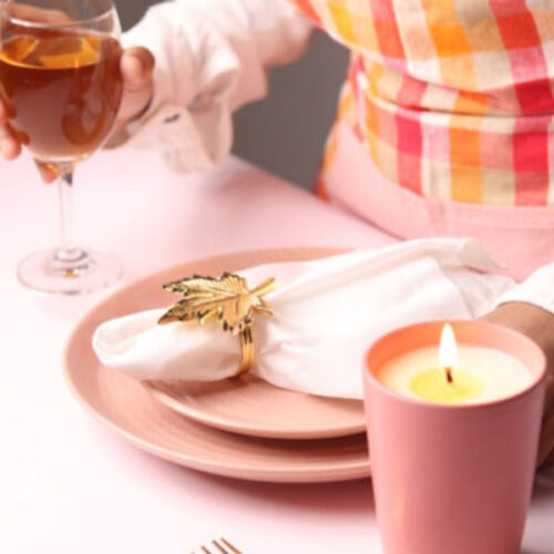 Napkin Rings Set - Maple Leaf - Gold