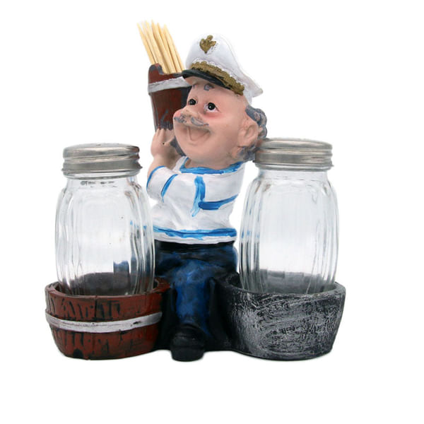 Sailor Salt Pepper Shakers With Toothpick Holder And Dining Decor